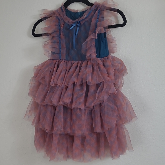 Lola + The Boys Other - Lola + The Boys Pink and Blue Ruffle Dress Size 6